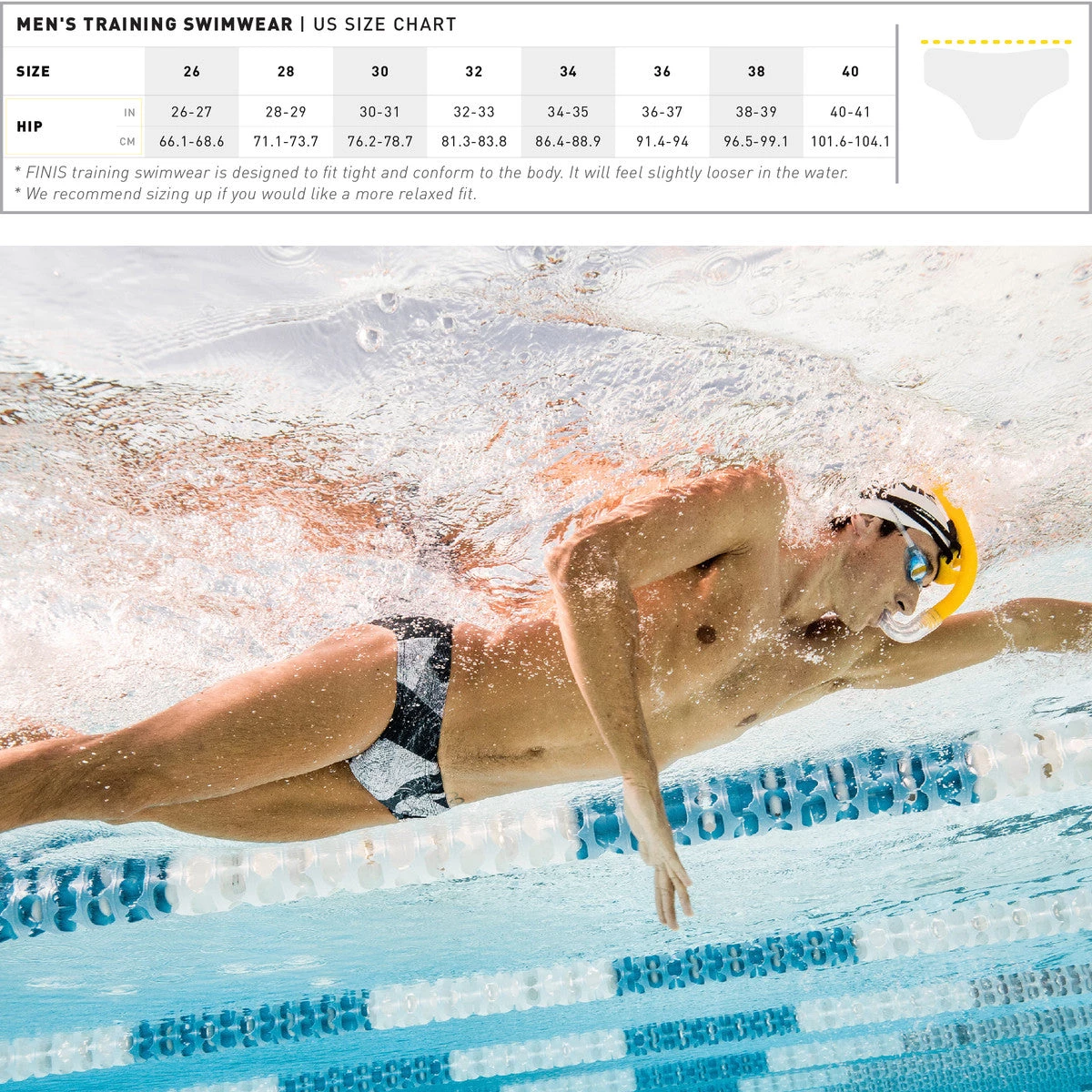 FINIS® Rotto Granite Brief | Durable Training And Competition Swimwear Men Swimwear