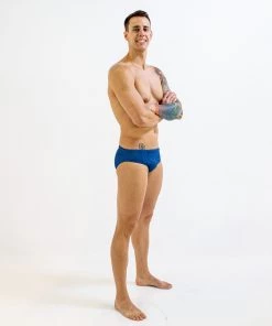 FINIS® Men Swimwear Maze Blue Brief | Durable Training And Competition Swimwear