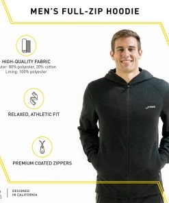 FINIS® Apparel Tech Jacket Mens | Full-Zip Hoodie (Black)