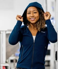 FINIS® Tech Jacket Womens | Full-Zip Hoodie (Navy)