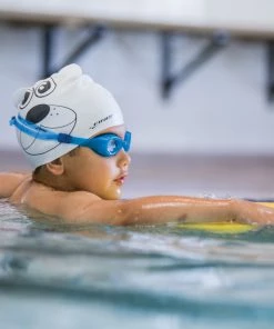 FINIS® Swim Caps Polar Bear White | Animal-Shaped Silicone Swim Cap