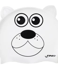 FINIS® Swim Caps Polar Bear White | Animal-Shaped Silicone Swim Cap
