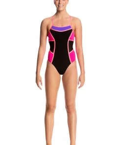 Funkita Women Swimwear PINK SHADOW | LADIES COLOUR BLOCK ONE PIECE