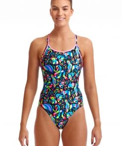 Funkita Women Swimwear Night Life | Ladies Diamond Back One Piece
