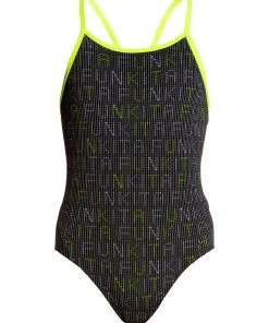 Funkita Girls Swimwear BINARY BABE | GIRLS DIAMOND BACK ONE PIECE