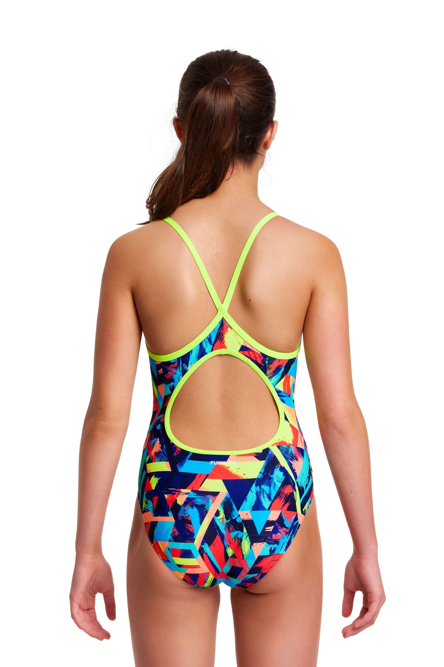 Funkita Girls Swimwear Blocked Bars | Girls Diamond Back One Piece