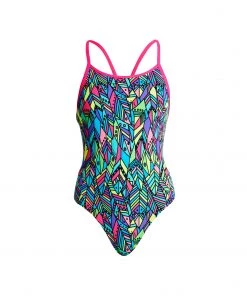 Funkita Girls Swimwear FEATHER FIESTA | GIRLS DIAMOND BACK ONE PIECE