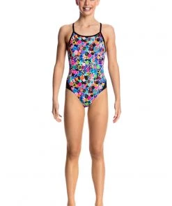 Funkita Girls Swimwear HANDSOME RANSOM | GIRLS DIAMOND BACK ONE PIECE