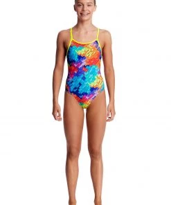 FUNKITA Girls Swimwear LAYER CAKE | GIRLS DIAMOND BACK ONE PIECE