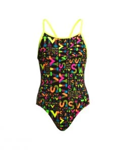 Funkita Girls Swimwear NIGHT SWIM | GIRLS DIAMOND BACK ONE PIECE