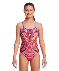 Funkita Girls Swimwear Primal Party | Girls Diamond Back One Piece