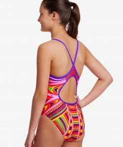 Funkita Girls Swimwear Primal Party | Girls Diamond Back One Piece