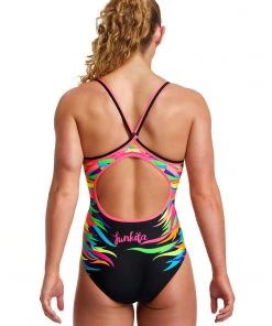 Funkita Women Swimwear Pride Power | Ladies Diamond Back One Piece
