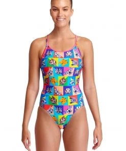 Funkita Women Swimwear Rat Pack | Ladies Diamond Back One Piece