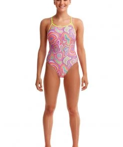 Funkita Women Swimwear Sugar Highs | Ladies Diamond Back One Piece