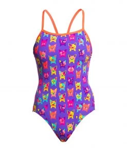 Funkita Women Swimwear POOCH PARTY | LADIES SINGLE STRAP ONE PIECE