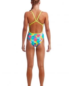 Funkita Girls Swimwear HEXY BACK | GIRLS SINGLE STRAP ONE PIECE