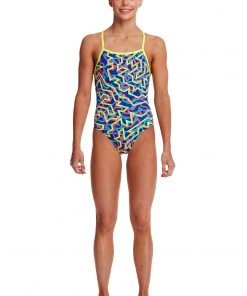 Funkita Noodle Bar | Girls Strapped In One Piece Girls Swimwear
