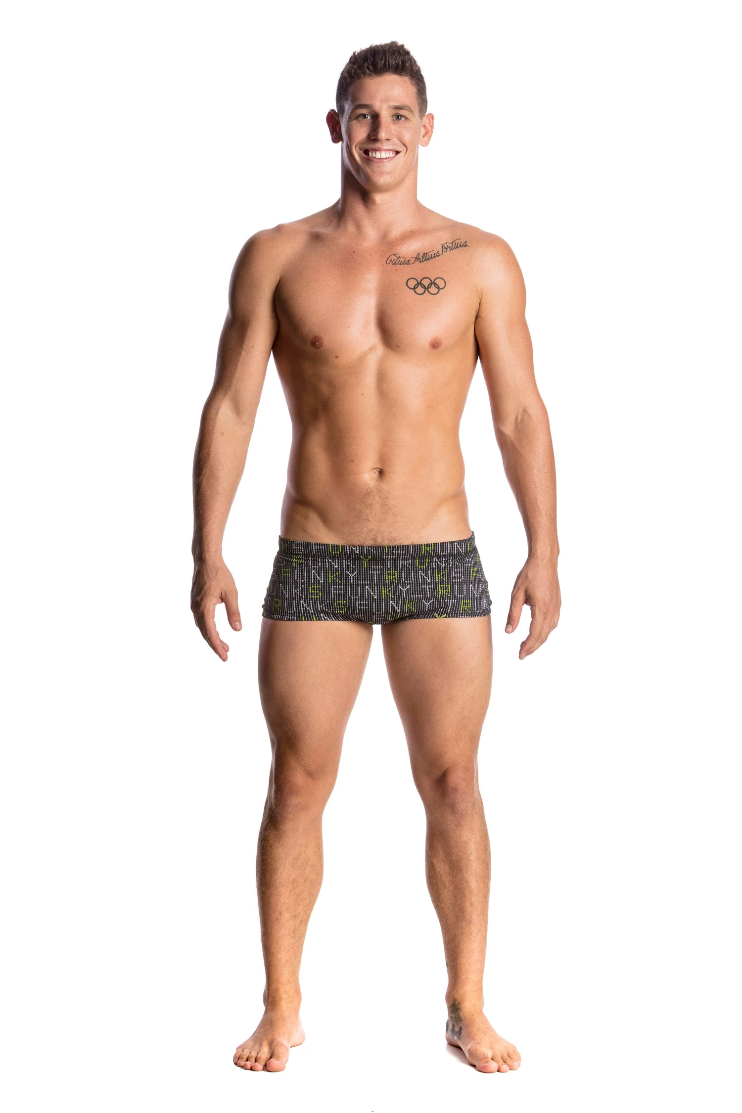 Funky Trunks Men Swimwear BINARY BRO | MENS PLAIN FRONT TRUNKS