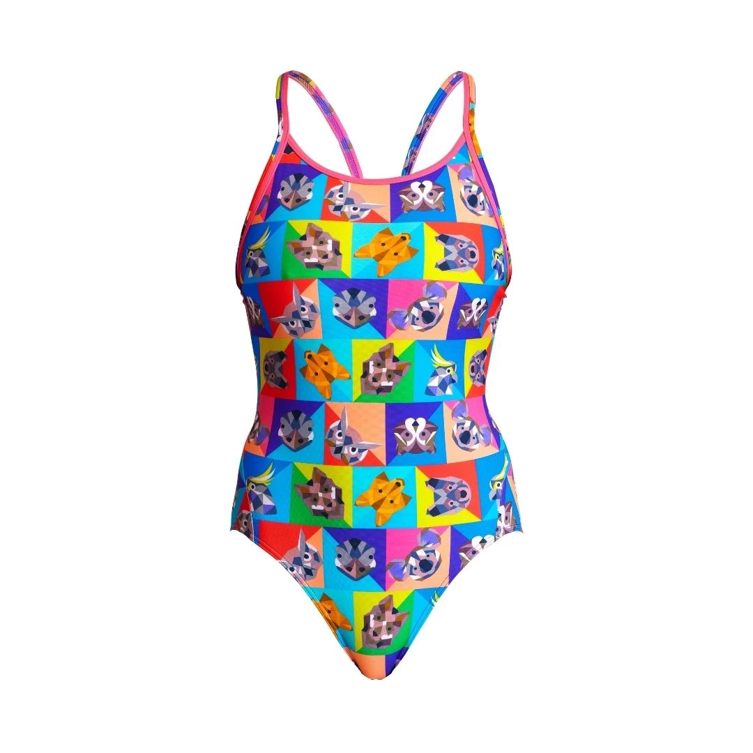 Funkita Women Swimwear Rat Pack | Ladies Diamond Back One Piece